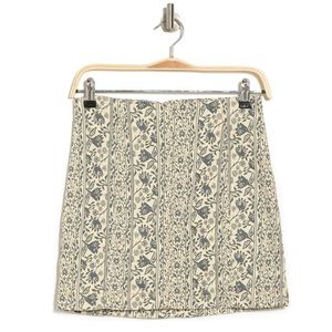 Free People Modern Femme Denim Miniskirt, Neutral Combo, Size 2